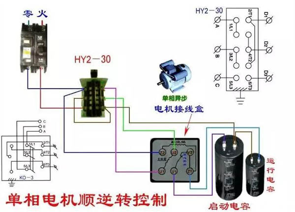 單相電機正反轉接線圖 單相電機正反轉接線圖